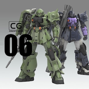 Kit Gundam - Estátua Ms-06- ZAKU escala 1/100 - Arquivos 3D STL de alta qualidade (CG06)