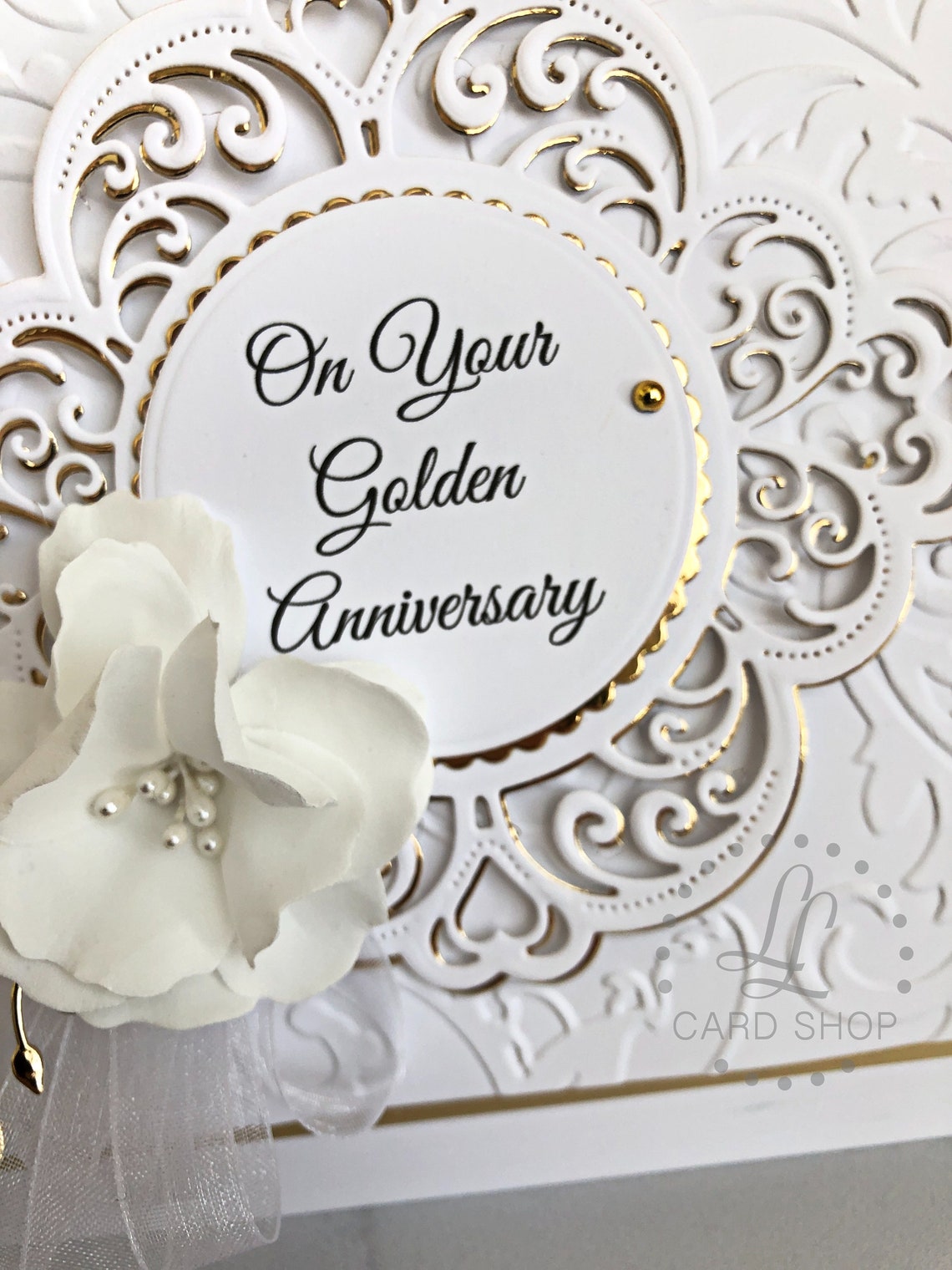 luxury 50th anniversary card gift for parents gold wedding