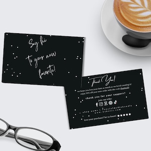 Thank You Card, DIY Marketing Cards Template Design, Thank You For Order Packaging Card, Package Insert Thank You Cards, Small Business Card