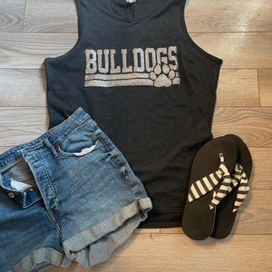Spirit Shirt, Mascot Shirt, School Shirt, Teacher Gift, Student Gift, Vinyl Shirt, Bulldogs, Glitter Vinyl, Glitter T-shirt.