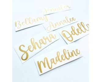 Personalized Script Name Stickers: Custom Cursive Word Decals for Tumbler, Laptop Stickers, Wedding, Bridesmaids, Gift Box, Easter DIY