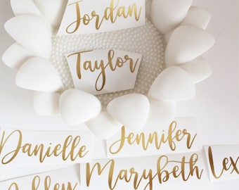 Custom Cursive Name Vinyl Sticker: Wine Cup Sticker, Tumbler Mug Name Decal, Water Bottle Decal, Party Personalization