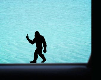 Tiny Bigfoot Middle Finger Vinyl Decal | Sasquatch Hidden Car Sticker | Mini BIGFOOT Vinyl Sticker - Little Easter Egg Van Truck Decal