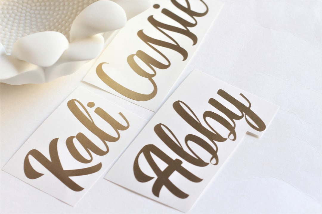 Custom Cursive Name Stickers| Wedding Bridal Shower Name DIY Decals - Etsy