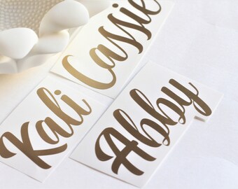 Custom Cursive Name Stickers| Wedding Bridal Shower Name DIY Decals