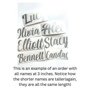 Personalized Cursive Script Name Stickers: Tumbler, Laptop Stickers, Wedding Bridesmaids Decals image 2
