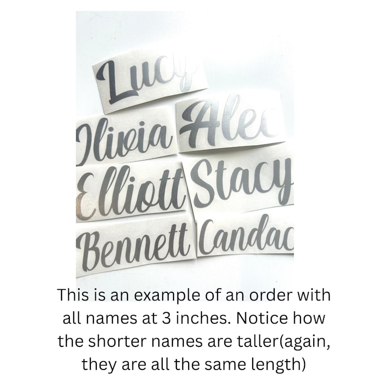 Personalized Cursive Script Name Stickers: Tumbler, Laptop Stickers, Wedding Bridesmaids Decals image 2
