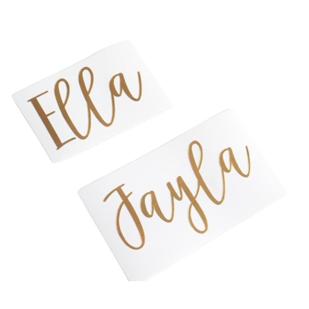 Metallic Gold Custom Name Decals: Personalized Vinyl Stickers - Etsy