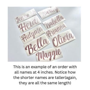 Personalized Cursive Script Name Stickers: Tumbler, Laptop Stickers, Wedding Bridesmaids Decals image 3