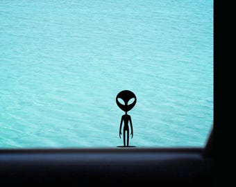 Tiny Alien Vinyl Decal | Hidden Alien Car Sticker | Mini ALIEN Vinyl Sticker - Little Easter Egg Van Truck Decal
