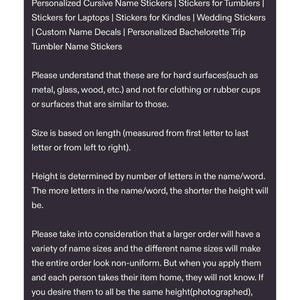 Custom Cursive Name Decal: Personalized Vinyl Script Stickers image 4