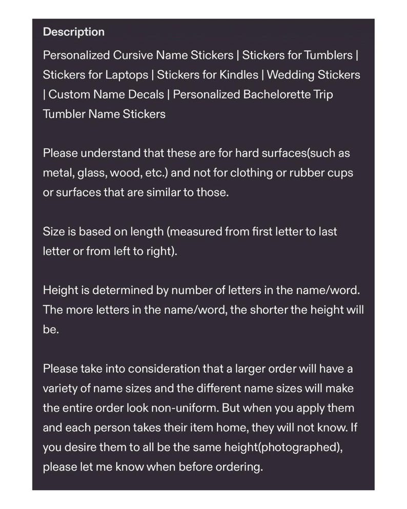 Custom Cursive Name Decal: Personalized Vinyl Script Stickers image 4