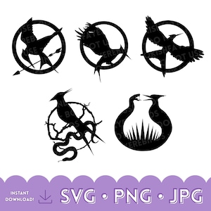 SVGs de Jogos Vorazes | Símbolos de Tordo e Cobra | arquivos png, jpg e svg | pin, flint-striker
