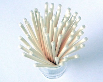 Lollipop Sticks 8" for Cupcake Toppers, Cake Pops, Suckers - White