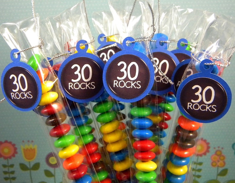 30th Birthday Candy Treat Bags  30 Rocks Set of 12 image 1