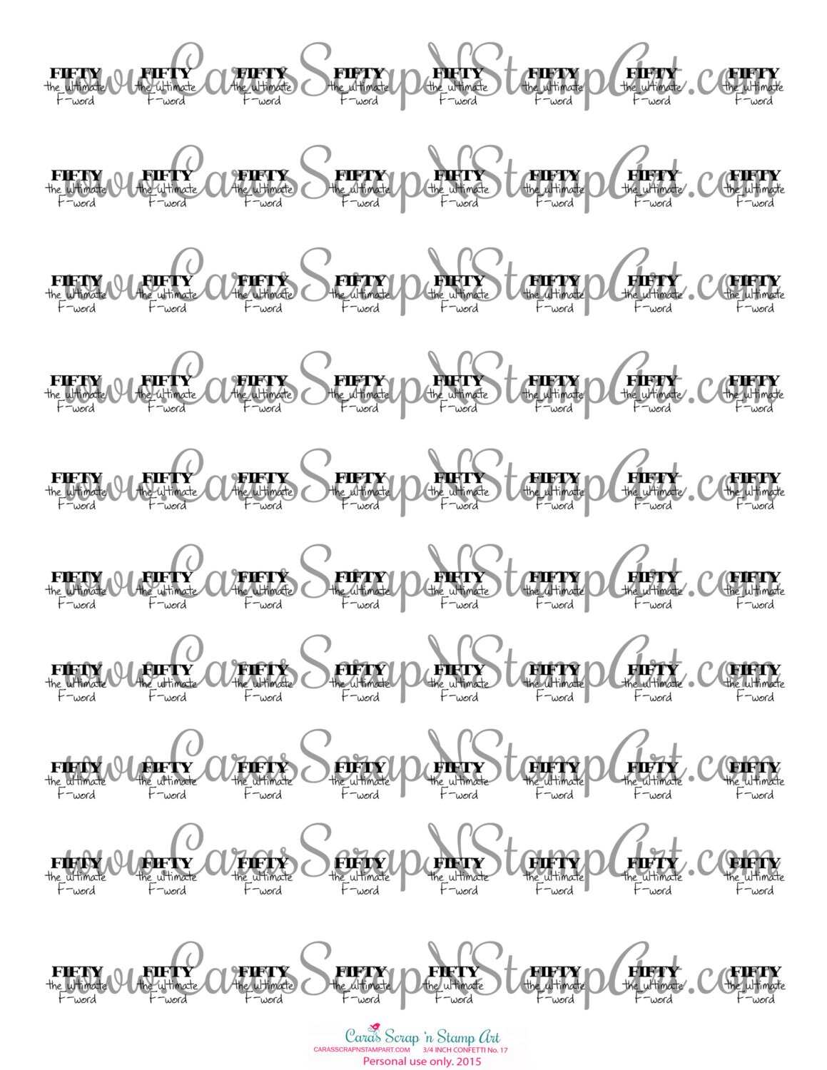 50th Birthday Printable Confetti FIFTY the ultimate F-word | Etsy