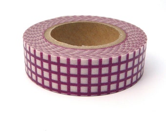 Purple Washi Tape, Grid, Japanese Masking, Vitamin Supplement, Mark'sphere