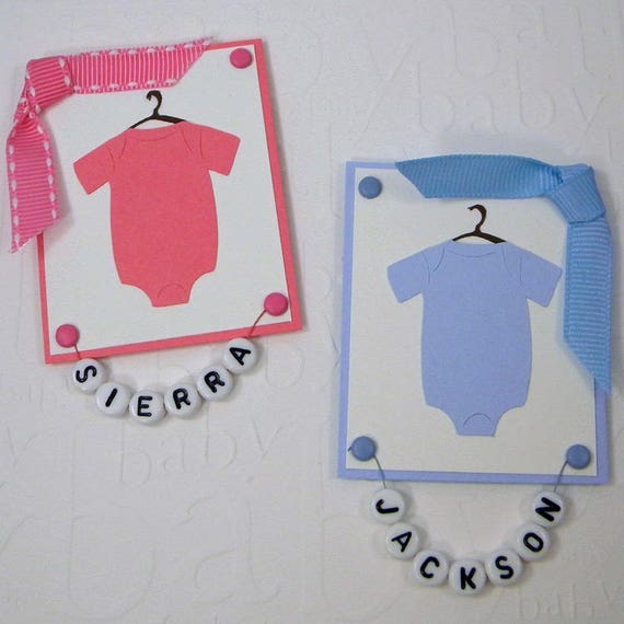 Personalized Twin Baby Onesies Card for Boy or Girl Il_570xn
