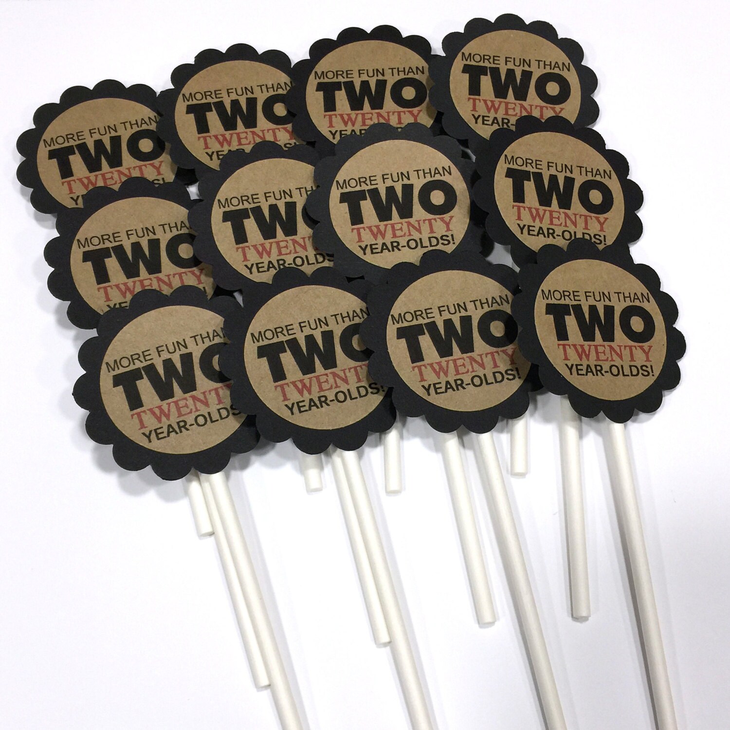 40th Cupcake Toppers More Fun Than Two Twenty Year Olds | Etsy