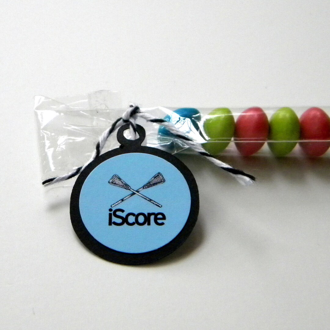 Lacrosse Candy Treat Bag Favors, I Score, Set of 12, Black, Blue Etsy