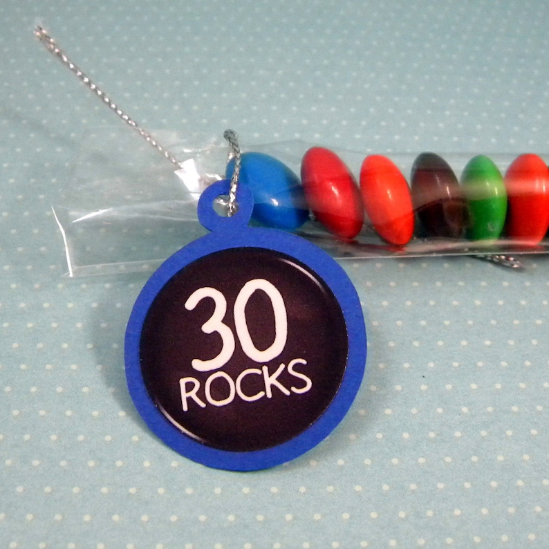 30th Birthday Candy Treat Bags  30 Rocks Set of 12 image 2