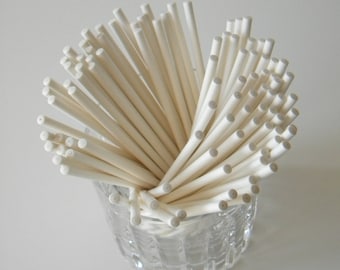 Lollipop Sticks 4 1/2" for  Cupcake Toppers, Cake Pops, Suckers, White, 4 1/2 inch