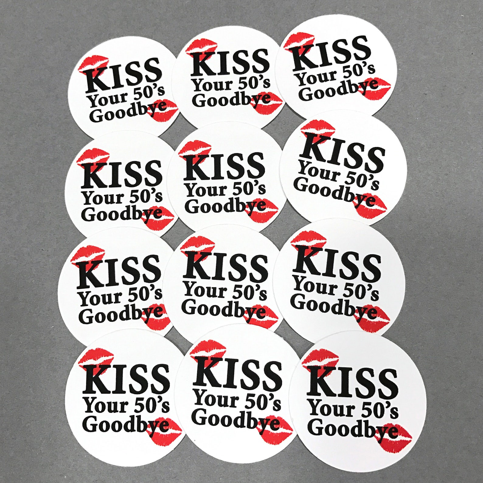 60th Birthday Stickers Kiss Your 50's Goodbye Round 1 - Etsy