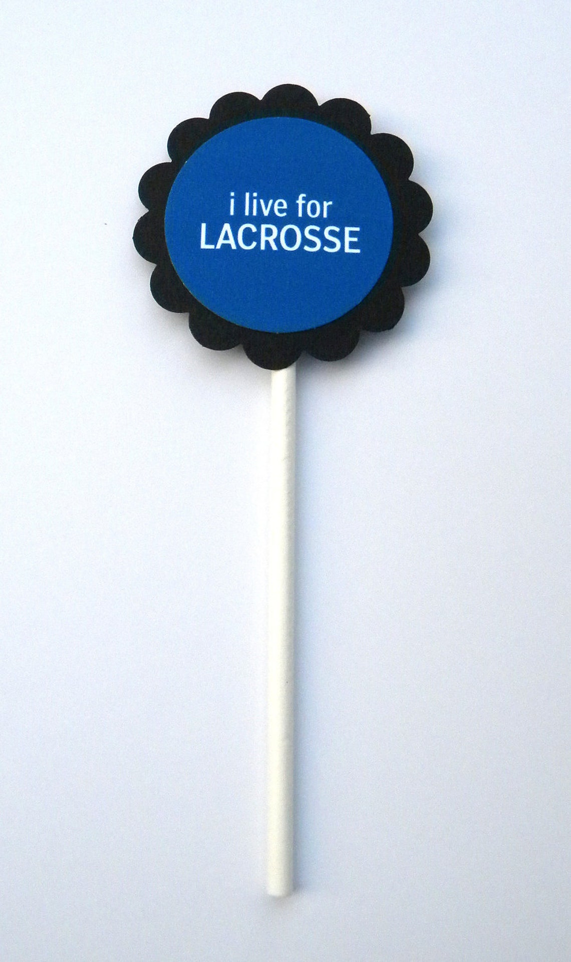 I Live for Lacrosse Cupcake Toppers Set of 12 Black Blue Etsy