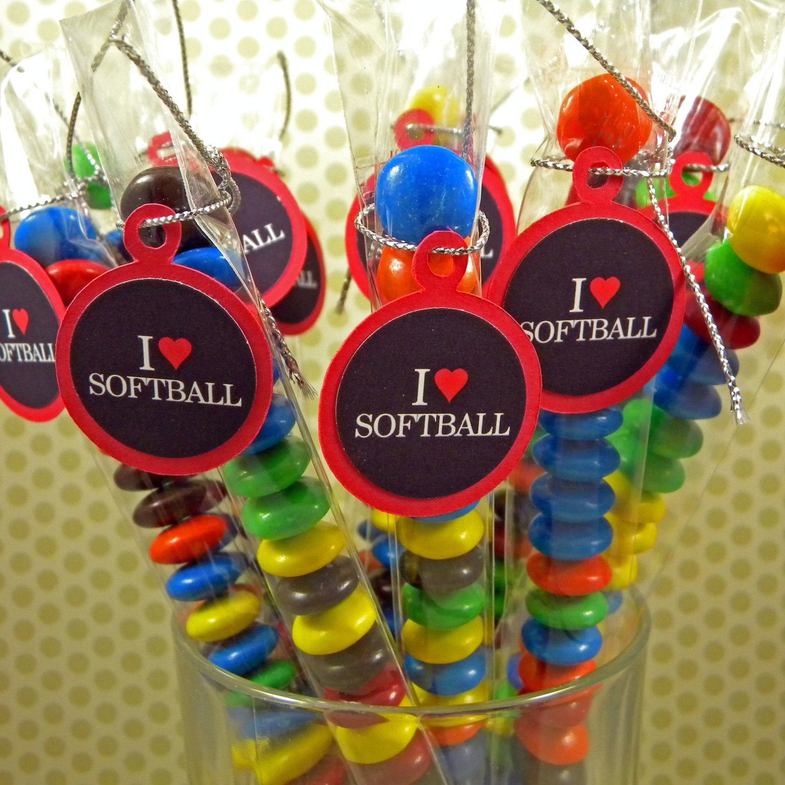 Softball Candy Treat Bag Favors Set of 12 I Heart Etsy