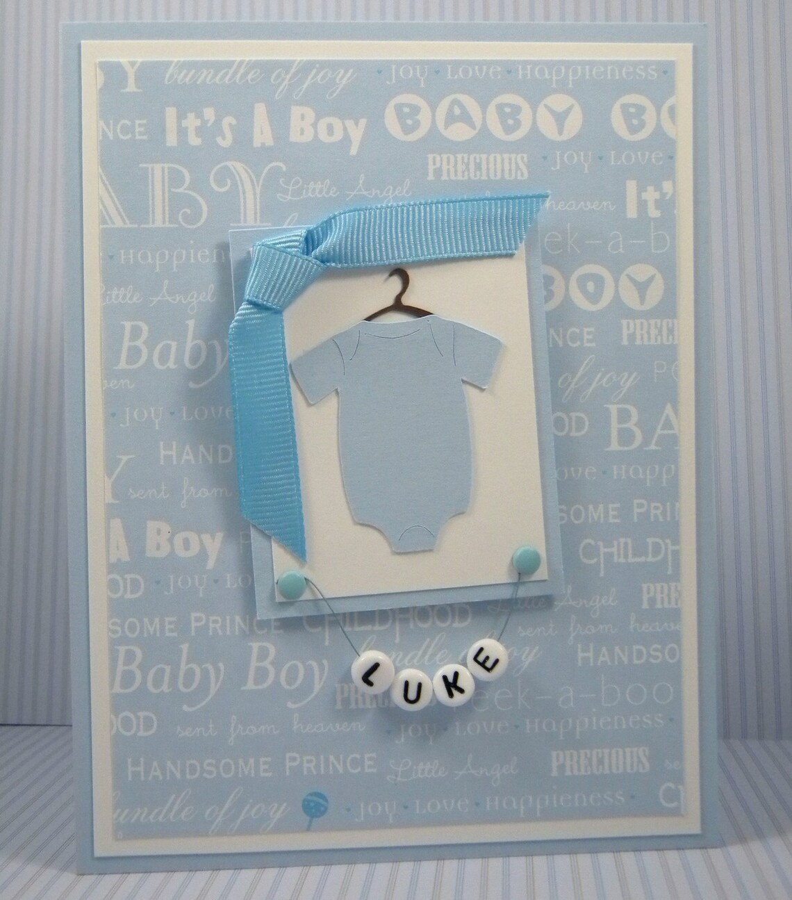 Personalized Baby Boy Onesie Card Etsy