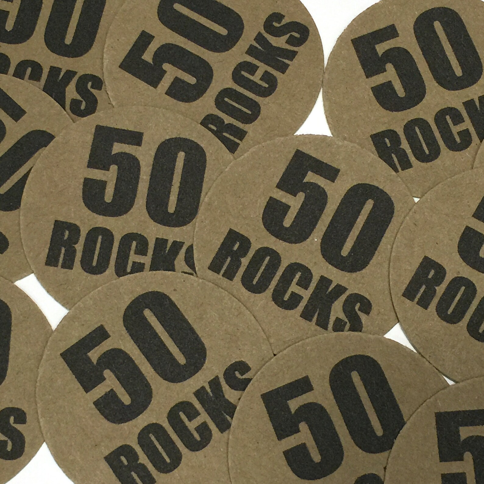 50th Birthday Stickers 50 ROCKS Round 1 1/2 Inch Handmade - Etsy