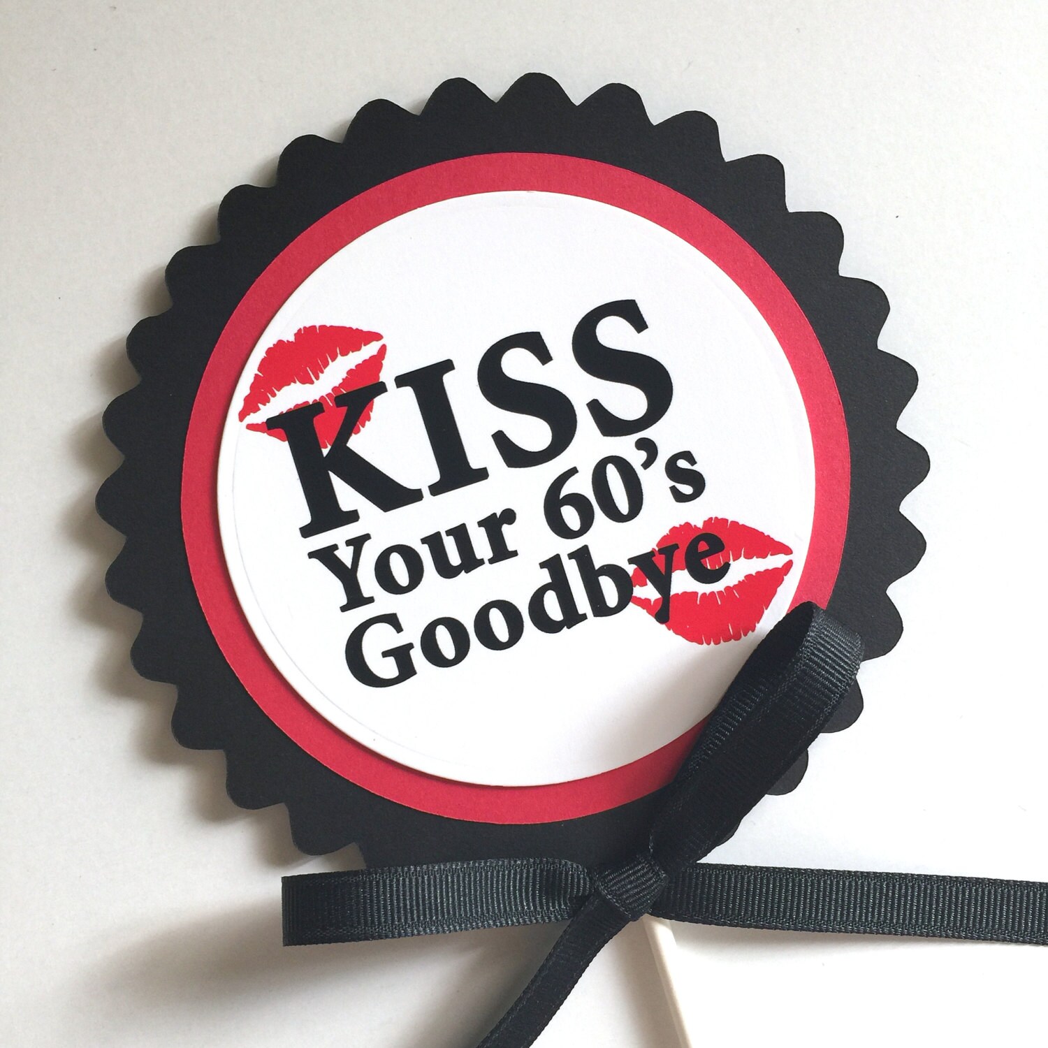 70th Birthday Kiss Your 60's Goodbye Cake Topper | Etsy