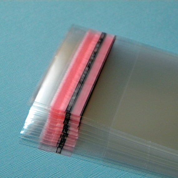 2 1/4 x 8 1/8 Clear Resealable Cello Bags for Candy Favors, Treats