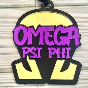 Omega Psi Phi Greek Letter Mirrored Acrylic Tiki