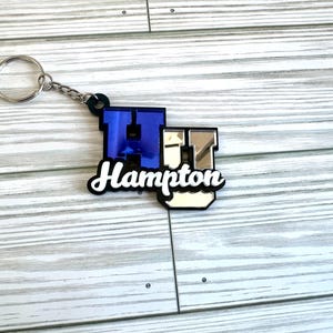 Hampton University Mirrored Acrylic Keychain