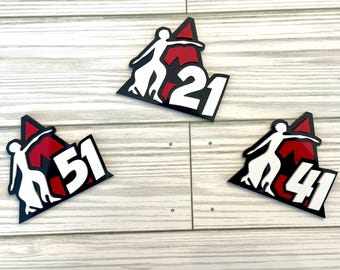 Aangepaste Delta Sigma Theta-reversspeld met regelnummer