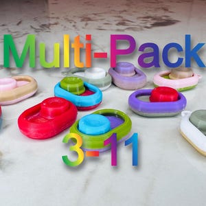 Magnetic Haptic Thumb Slider Fidget Toy, Multi-Pack Customizable with Keychain Hole and Multicolor
