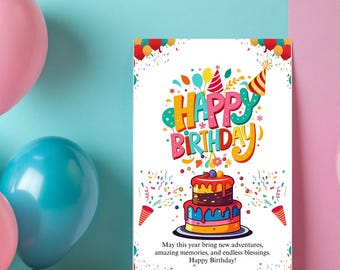 Colorful Birthday Poster Card Editable Canva Template, Kids Birthday Party Welcome Sign, Printable Birthday Decoration