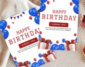 Elegant Birthday Card Template, Printable Greeting (Digital Download)