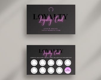 Lash & Nails Treuekartenvorlage | Canva Bearbeitbar (Digitaler Download)