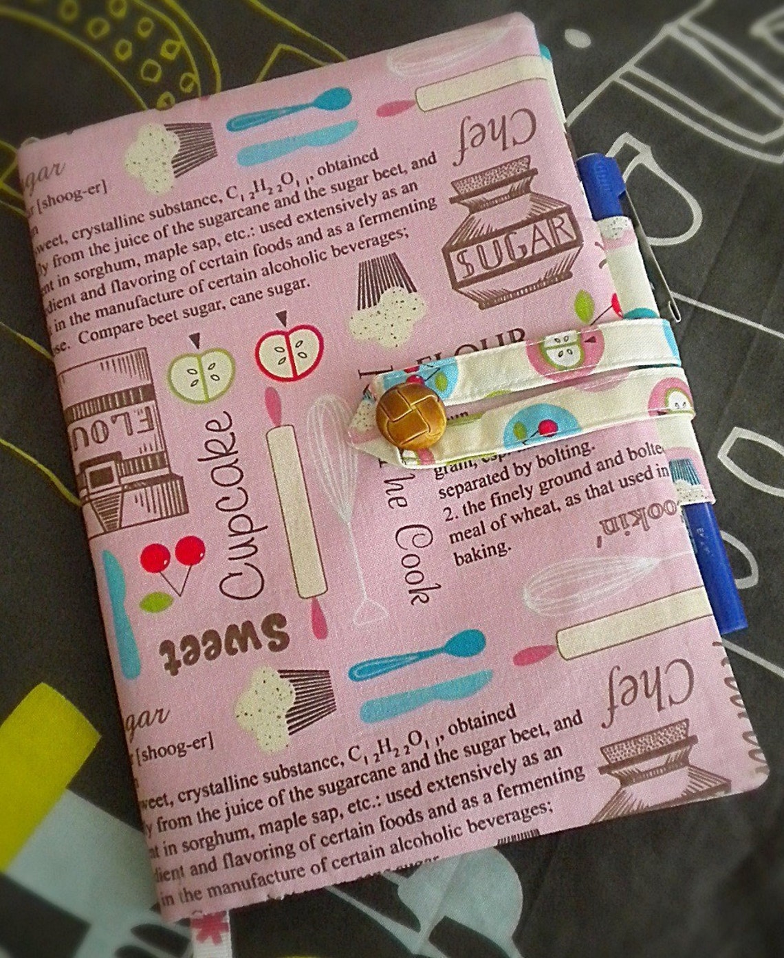 How to Make a Fabric Journal/notebook Cover With Pen Holder Etsy