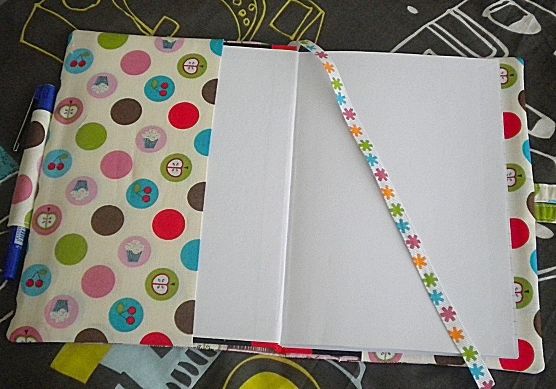 How to Make a Fabric Journal/notebook Cover With Pen Holder Etsy