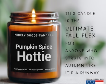 Vela de calabaza y especias, regalo divertido de otoño para los amantes de PSL, vela otoñal sarcástica