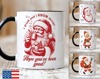 Funny Retro Santa Christmas Gift for Drink Lovers with Personalized Name