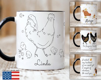 Personalized Chicken Lover Coffee Mug: Farmhouse Style Gift