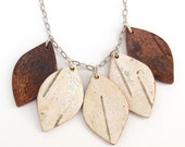 White birch bark necklace, Flourish