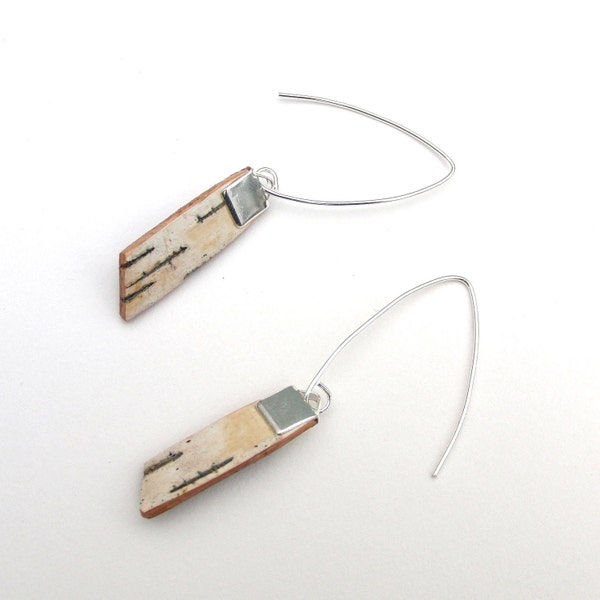 Small birch bark earrings, Slopes I