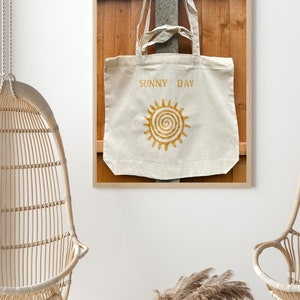 Sac fourre-tout 100 % coton avec gravure sur bois faite main et deux poignées - Pliable et respectueux de l'environnement - cadeau pour elle - cadeau pour enseignante