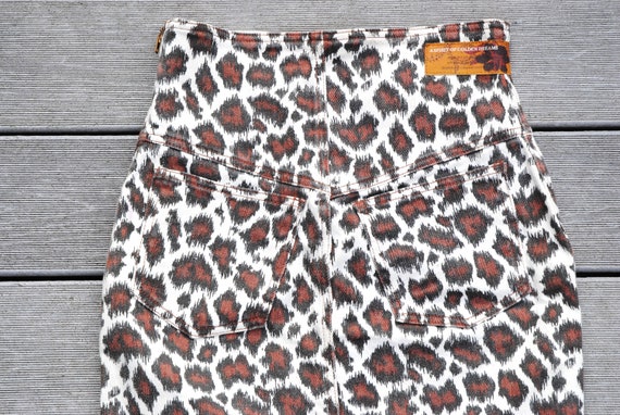 80s Network leopard print skirt, high waist, heav… - image 5