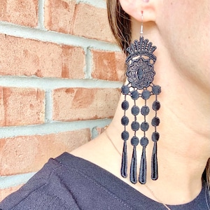 Machine Embroidered Lace Earrings: Lightweight Feminine Jewelry